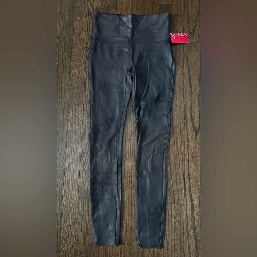SPANXshape Faux Leather Fleece Lined Leggings
